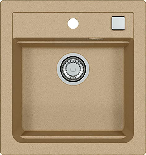 Alveus 1131988 ATROX 20 Fregadero de cocina empotrado o bajo encimera de granito, Beige