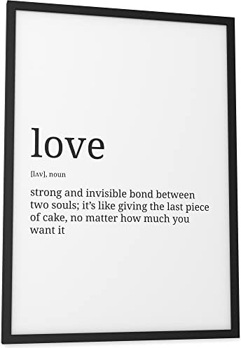 Papierschmiede® Definition Love, A3 Poster für Wohnzimmer, Schlafzimmer, Küche, Esszimmer, Wandbild Geschenk Wanddeko Spruch English - ohne Rahmen