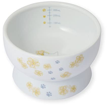 Necoichi Raised Stress Free Cat Water Bowl, Elevated, Backflow Prevention, Dishwasher and Microwave Safe, No.1 Seller in Japan! (2022 Sakura Limited Edition)