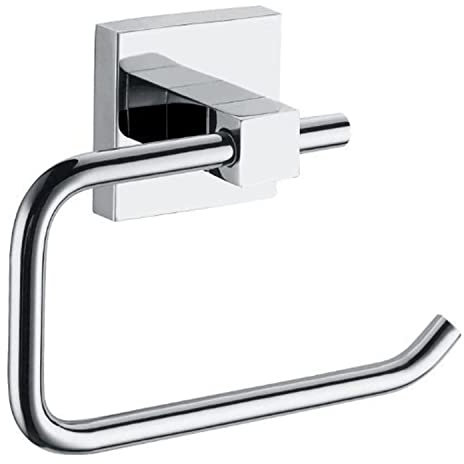 Hallyware Chrome Toilet Roll Holder SUS304 Stainless Steel Toilet Paper Holder Tissue Dispenser for Bathroom Wall Mounted, Square Base
