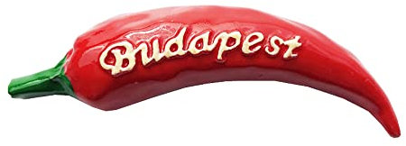 Budapest Hungría - Imanes Imán para Nevera con Chile Rojo 3D, Regalo de Recuerdo Ciudades, Resina Hecha a Mano Budapest, Imán para Frigorífico, Colección de Decoración para el Hogar y la Cocina