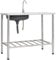vidaXL Fregadero de Camping de Un Seno y Grifo Lavabo Cocina de Jardín Garaje Patio Terraza Balcón Exterior Autocaravana Escurridor Acero Inoxidable