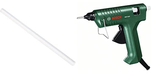 Bosch Klebesticks Cristal (10 Stück, Ø 7 mm) Klebepistole PKP 18 E (1x extralange Düse, 230 Volt) Grün