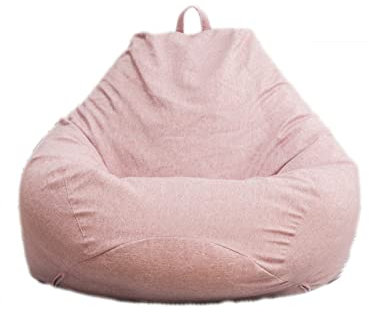 Highdi Bean Bag No Filler, Gaming Beanbag Chair Cover for Adult Kids Without Filling Highback Comfortable Solid Color Lazy Sofa Beanbag Soft Toy Storage Bean Bag Seat (Pink,70x80cm)