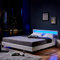 Home Deluxe - LED Bett Astro - Weiß, 180 x 200 cm - inkl. Matratze und Lattenrost I Polsterbett Design Bett inkl. Beleuchtung