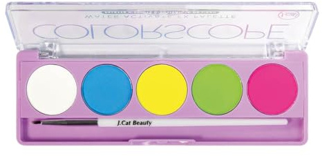 Jcat Beauty 1 Professional [ CSP101 : Primar] Colorscope Water Activate FX Eyeliner mit Pinsel + gratis Reißverschlusstasche Farbpalette