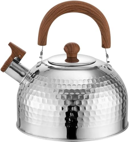 Bouilloire sifflante pour cuisinière, fond composite épais de grande capacité, convient pour tous les types de feux/cuisinières, y compris l'induction, 3 l