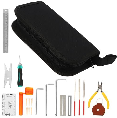 Toyvian Gitarren Tool Kit 22 Stück Saitenreparatur Und Wartungsset Mit Tasche Für E-gitarre Ukulele Bass Inklusive Präzisen Einstellwerkzeugen