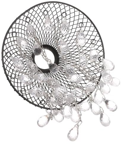 jojofuny Eisen hohle Kronleuchter Kette Kristall Acryl tropfenförmige Hause Retro-Beleuchtung Lampenschirm Shell pendelleuchte Lampenschirme schlafzimmer beleuchtung hängelampe UFO