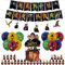 44Pcs Ha-rryPotter Birthday Decorations for Boys Home Magic Party Balloons,Happy Birthday Banner Bunting,Cake Toppers,Har-ry Potter Hanging Swirls for Kids Cartoon Magical Wizard Theme Party Supplies