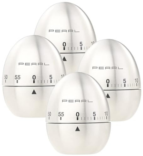 PEARL Eggtimer: 4er-Set Kurzzeitmesser, Eieruhren aus Edelstahl, 60-Minuten-Timer (Kurzzeitmesser, mechanisch, Küchenuhren für Eier)