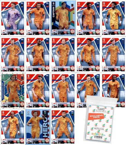 Bundle mit Match Attax UEFA Euro 2024 Germany - Mannschaftspaket + Exklusive Collect-it Hüllen (Niederlande)