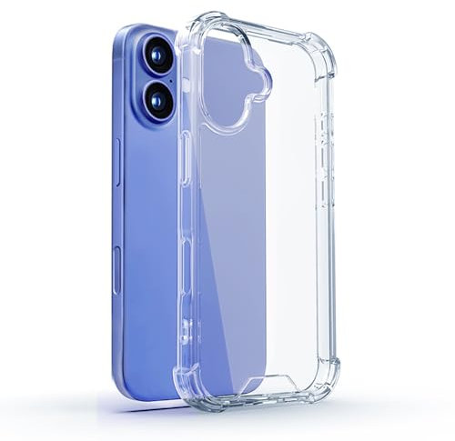 DEREAFF Case for iPhone 16 Plus (6.7-Inch), Clear 16 Plus Case Hard PC Back & Soft TPU Shockproof Anti-Scratch Phone Bumper Cover for iPhone 16 Plus, Clear