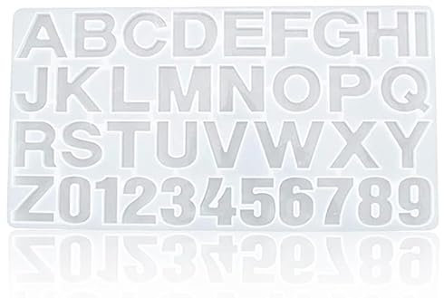 SULIUDAJI 1 Piezas Moldes Resina Epoxi Letras Molde de Silicona Moldes Silicona de Resina Epoxi con Número de Letras para Manualidades Joyería DIY, Colgante, Joyería, Llavero.