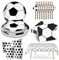 XINGNA Juego de 61 vajilla para fiesta de fútbol, decoración de cumpleaños, decoración de fútbol, decoración de cumpleaños, con platos de papel, vasos, servilletas, pajitas, para 10 invitados