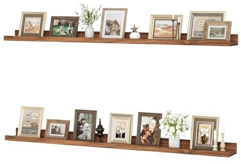 Feihorrm Wandregal, 2er Set, Schweberegal aus Holz, Wandboard (Vintage Braun, 120 cm)