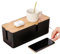 Kabelbox Schwarz, Kabelmanagementbox, Große Kabel Organizer Box mit Holzdeckel für Kabel, Kabelmanagement Box Adapter, Kabel Organizer, Büro Kabel Verstecken Box, Kabelbox Schwarz 30X12x11.5cm