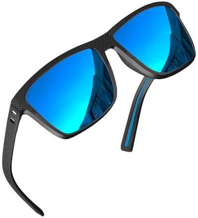 grinderPUNCH Gafas de Sol Hombre Polarizadas XL Gafas de Sol Deportivas Hombre para Ciclismo, Running, Carrera y MTB – Gafas Polarizadas Mujer UV400 Protección - Azul