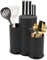Ksvaye 3 en 1 Soporte Cuchillos Cocina, Porta Cuchillos Cocina Negro con Ranuras, Universal Bloque Cuchillos Vacío, Soporte Redondo para Guardar Utensilios de Cocina para Tacoma/Taco Cuchillos Cocina