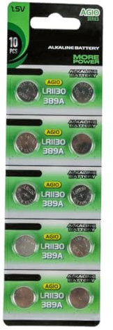 Xuanxi Lot de 10/20 piles bouton AG10 LR1130 1,55 V alcalines pour télécommandes de montres
