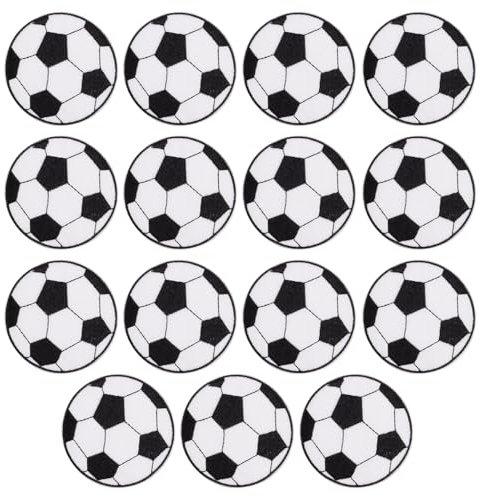 15 Stück,Bügelflicken,Bügelbilder Erwachsene,Patches zum Aufbügeln, Aufnäher Kinder, Flicken zum Aufbügeln, Bügelbilder für Textilien,Diamond Iron On Patches (Fußball)