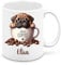 Mr. Gadgets Taza de cerámica de 350 ml con dibujo de perro en taza I Need Coffee - Personalizable con nombre (Bulldog Francés)
