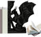 Serre-livres en forme de dragon imprimé, serre-livres vintage robuste en ABS, décoration d'étagère et sculpture de bureau, décoration d'étagère fantastique pour la maison et la chambre à coucher