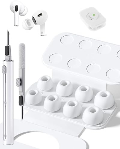 CULEB 4 paia punte in silicone per Airpods Pro/Pro 2 con Kit di Pulizia con foro per la riduzione del rumore,compatibile Airpods in silicone antiscivolo per tubo di ricambio (XS/S/M/L)