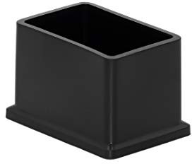 Flyshop Lot de 8 Embouts rectangulaires en PVC, Flexibles, pour Pieds de Chaise, de Table, de 25 mm x 38 mm (1 x 1-1/2), Noir
