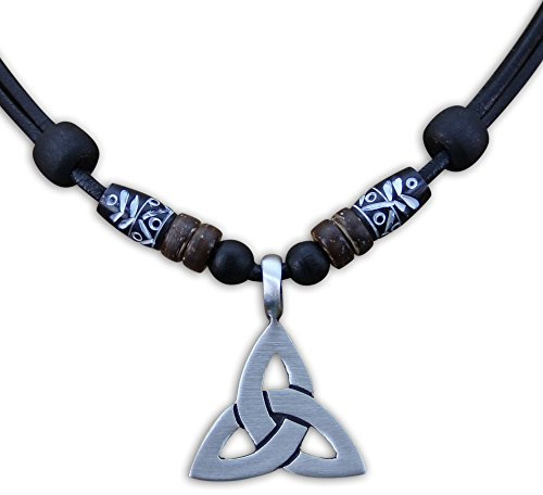 HANA LIMA Halskette Keltenschmuck Keltischer Knoten Lederkette Herren Damen Metallanhänger