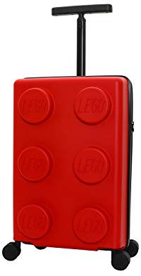 BBM Bags Signature Brick 2x3 Trolley aus recycelbarem PP Kunststoff, Reisetrolley 35 Liter Volumen, Kindertrolley mit TSA Schloss, Trolleykoffer mit 4 Doppellauf Rollen, Kinder Koffer stapelbar, Rot