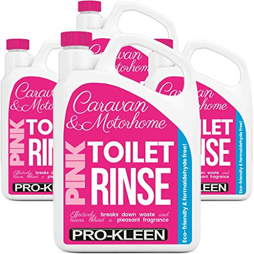 Pro-Kleen Pink Toilet Chemical Rinse Solution Fluid Cleaner 8L for Caravan and Motorhomes - Eco-Friendly, Formaldehyde Free - Upto 80 Treatments - 8 Litres