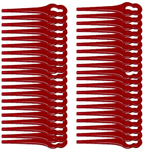 Ersatzmesser passend für Grizzly Tools Akku Rasentrimmer CT2000 Akku Sense Freischneider Rasen Kantenschneider Trimmermesser Nylonmesser (40 Stück)