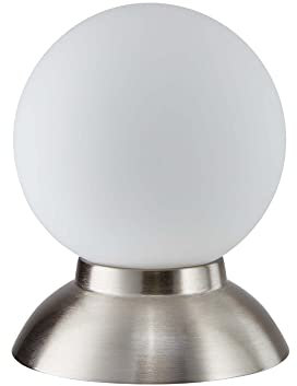 KHG | Nachttischlampe in Silber | Leuchtmittelfassung: E14 | Maße: 28,5cm x 12cm | Tischleuchte mit Touchfunktion und Dimmfunktion | Leselampe fürs Schlafzimmer