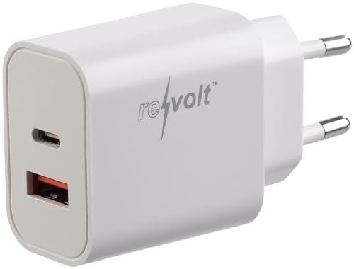revolt Schnellladegerät: USB-Netzteil für Typ A & C, PD bis 20 Watt, Quick Charge 3.0, 3 A (USB Ladenetzteil, USBStecker, Ladestation)