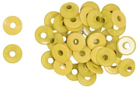 Craftelier - Set mit 40 Wide Metallösen Ideal für Scrapbooking und Bastelarbeiten | Gültig für verschiedene Materialien | Ca. Größe Innendurchmesser 5 mm und Außendurchmesser 13 mm - Farbe Senf