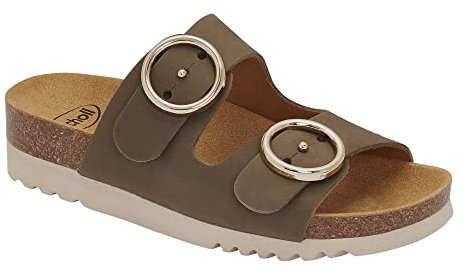 Scholl Femme Malibu' 2 Straps Sandale, Vert, 39 EU