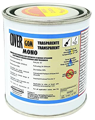 Prochima, Covergom Mono Trasparente da 250 gr, Membrana Poliuretanica Liquida Trasparente Monocomponente per Impermeabilizzazioni e Coperture Semi Elastiche