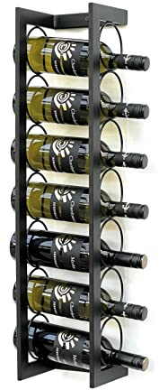 DanDiBo Weinregal Metall Wand 75 cm Schwarz Flaschenregal Kantate Flaschenhalter Wandmontage Modern Wandhalter Wandregal für 7 Flaschen