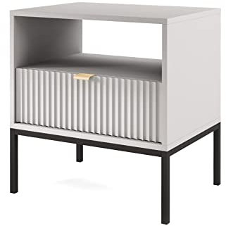 Furniture24 Nachttisch Nova S54 Nachtschrank mit Schublade Grau