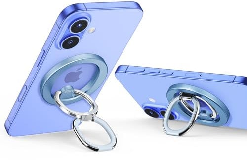 ESR HaloLock Magnetischer Handy Ringhalter, Fingerhalter kompatibel mit MagSafe Handy Ring Ständer Griff kompatibel mit iPhone 16/15/14/13/12 Serie, S25, Verstellbarer Ständer, Sierra Blau