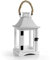 Lanterna porta candela shabby chic in legno bianco vetro e latta 18 * 18 * 36 cm HIA-823367