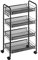 HOMCOM Carrello da Cucina Salvaspazio a 4 Livelli con Cestini a Rete, Carrello Portaoggetti per Salotto e Camera in Acciaio, 45x26.5x84 cm, Nero