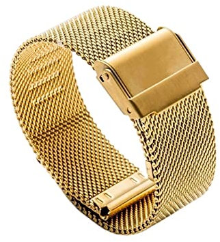 Milanes Loop Watch Armband 18mm 20mm Uhrenband for Platz for Dw Fit for Daniel Wellington Edelstahlband 12 mm 14mm 16mm 16 mm 22 mm Breite(Gold,18mm)