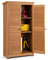 COSTWAY Garden Storage Shed, Wooden Waterproof Outdoor Tools Cabinet with Removable Shelves, Slope Asphalt Roof, Latch & Adjustable Footpads, Vertical Tool Organizer House, 87 x 47 x 160 cm