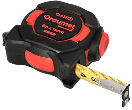 MIVOS - Rollbandmaß mit beidseitig bedrucktem Band - Bandmaß magnetischer Haken und Gürtelclip - Maßband mit ergonomisches Gehäuse - CE- und MID-Zertifizierung - 3 m x 16 mm