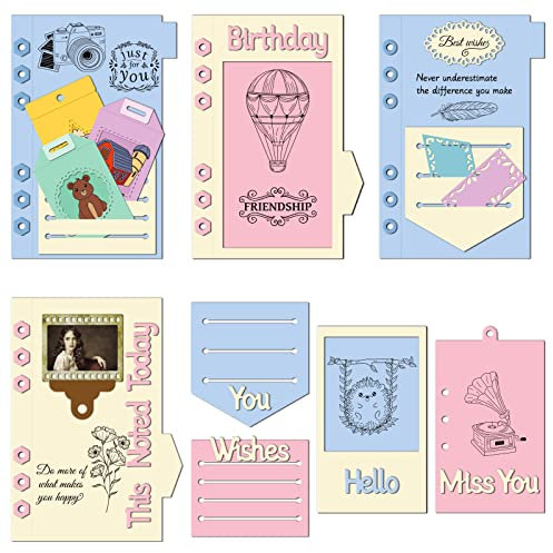 GLOBLELAND Handbuch Und Text Stanzformen Mini Album Mini Broschüre Prägeschablonen Vorlage Für DIY Scrapbooking Fotoalbum Prägepapier Karte Dekorativ