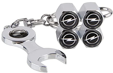 NANNUT 4Stück Autoreifen Ventilkappen, Für Opel Vectra Combo Kadett Movano Omega Signum, Ventilkappen mit Gummiring, wasserdichte, Staubdichte Schaftabdeckungen, Zubehör Außendekoration,Silver