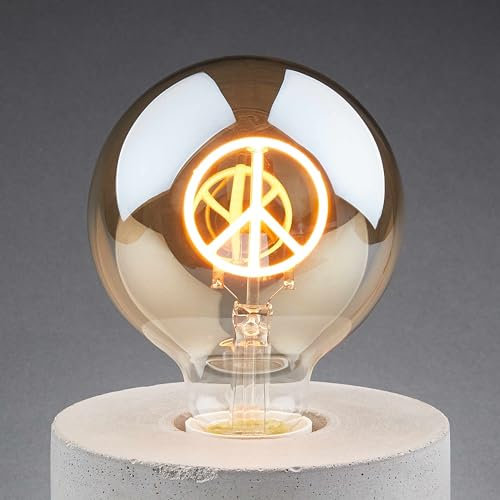 BUTLERS Bright Light LED-Glühbirne Peace Zeichen
