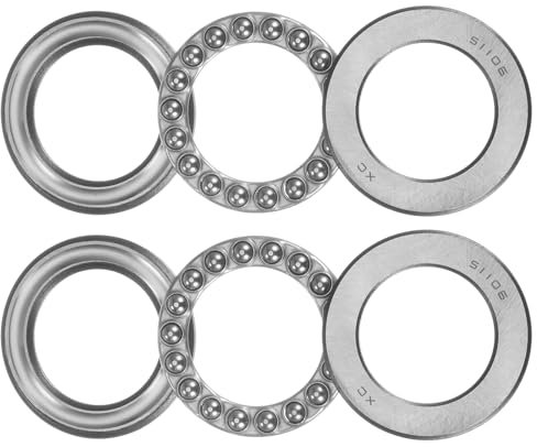 QUARKZMAN 2 Stück Kugellager 51106 Axiallager 30mm x 46mm x 11mm Stahl mit Hohem Kohlenstoffgehalt und Unterlegscheiben ABEC1